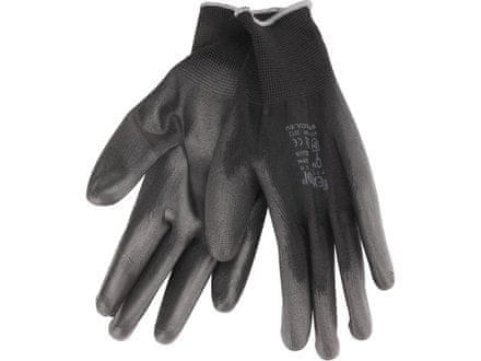 Extol Premium Rukavice (8856637) rukavice z polyesteru polomáčené v PU, černé, 10&quot;