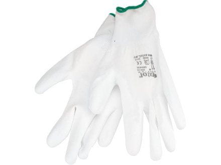 Extol Premium Rukavice (8856632) rukavice z polyesteru polomáčené v PU, bílé, 10&quot;