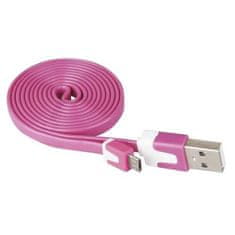 Emos USB kabel SM7001P USB 2.0 A/M - micro B/M, 1m, růžový