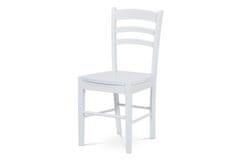Autronic Dřevěná jídelní židle Jídelní židle celodřevěná, bílá (AUC-004 WT)