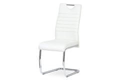 Autronic Moderní jídelní židle Jídelní židle koženka bílá / chrom (DCL-418 WT)