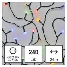 Emos Vánoční osvětlení D4AM05 LED vánoční řetěz, 24 m, venkovní i vnitřní, multicolor, časovač