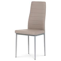Autronic Moderní jídelní židle Židle jídelní, lanýžová koženka, šedý kov (DCL-377 LAN)