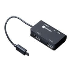 Connect IT Čtečka paměťových karet + USB hub micro USB