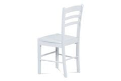 Autronic Dřevěná jídelní židle Jídelní židle celodřevěná, bílá (AUC-004 WT)