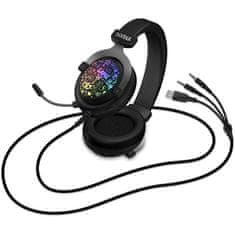 Connect IT Sluchátka s mikrofonem Doodle RGB - černý