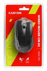 Canyon Počítačová myš CM-02 / optická/ 3 tlačítka/ 1000DPI - černá