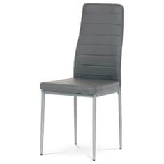 Autronic Moderní jídelní židle Židle jídelní, šedá koženka, šedý kov (DCL-377 GREY)