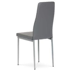 Autronic Moderní jídelní židle Židle jídelní, šedá koženka, šedý kov (DCL-377 GREY)