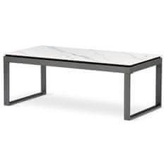 Autronic Konferenční stůl Stůl konferenční, deska slinutá keramika 120x60, bílý mramor, nohy šedý kov (AHG-284 WT)