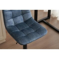 Autronic Barová židle Židle barová, modrá sametová látka, černá podnož (AUB-711 BLUE4)