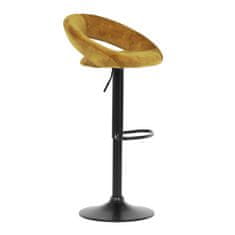 Autronic Barová židle Židle barová, žlutá sametová látka, černá podnož (AUB-822 YEL4)