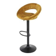 Autronic Barová židle Židle barová, žlutá sametová látka, černá podnož (AUB-822 YEL4)