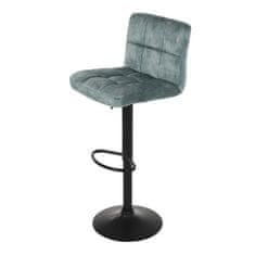 Autronic Barová židle Židle barová, modrá sametová látka, černá podnož (AUB-827 BLUE4)