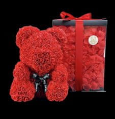 Medvídárek BIG Romantic medvídek z růží 40cm dárkově balený - světle červený