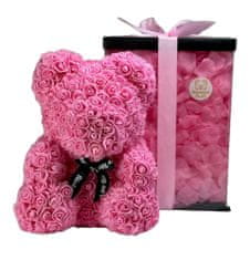 Medvídárek BIG Romantic medvídek z růží 40cm dárkově balený - růžový