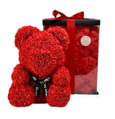 Medvídárek BIG Romantic medvídek z růží 40cm dárkově balený - světle červený