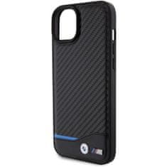 Bmw hard silikonové pouzdro iPhone 15 PLUS 6.7" black Leather Carbon