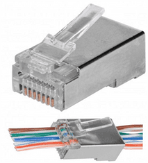 sapro Konektor NEKU FTP CAT6 RJ45 8P8C, stíněný, průchozí