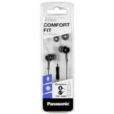 Panasonic RP-TCM115E-K, drátové sluchátka, do uší, 3,5mm jack, kabel 1,2m, černá