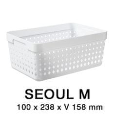 Plast Team Plastový košík SEOUL 5024 – 10x24x16 cm – šest barev Bílá
