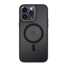 VšeNaMobily.cz Kryt MagSafe Carbon pro Apple iPhone 15 Pro Max , barva černá-, barva zelená