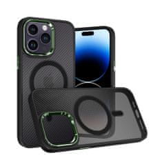 VšeNaMobily.cz Kryt MagSafe Carbon pro Apple iPhone 15 Pro Max , barva černá-, barva zelená