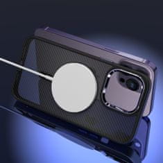 VšeNaMobily.cz Kryt MagSafe Carbon pro Apple iPhone 15 Pro Max , barva černá-fialová