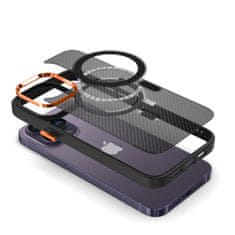 MobilPouzdra.cz Kryt MagSafe Carbon pro Apple iPhone 12 Pro Max , barva černá-orange