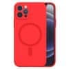 Kryt MagSafe Silicone pro Apple iPhone 12 , barva červená