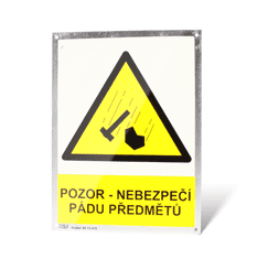 Traiva Plechová tabulka "Pozor - Nebezpečí pádu předmětů" Plech, 150 x 200 mm, tl. 1 mm - Kód: 25069