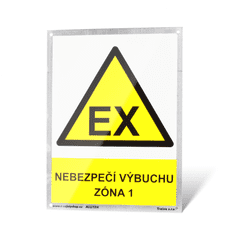 Traiva Plechová tabulka "EX - Nebezpečí výbuchu - zóna 1" Plech, 150 x 200 mm, tl. 1 mm - Kód: 25062