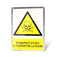Traiva Plechová tabulka "Nebezpečí styku s jedovatými látkami" Plech, 150 x 200 mm, tl. 1 mm - Kód: 25053