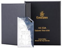 Aviationtag přívěsek ze skutečného letadla A380 Emirates Silver - Abu Dhabi (AUH) - A6-EDA