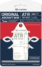 Aviationtag přívěsek ze skutečného letadla ATR 72 Air Serbia - YU-ALT - bílá