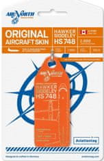 Aviationtag přívěsek ze skutečného letadla Hawker Siddeley HS747 Air North - C-FYDY - oranžová