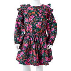 Vidaxl Dětské šaty s dlouhým rukávem jasně růžové 128