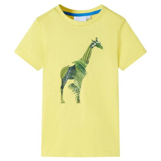 Vidaxl Dětské tričko Žirafa žluté 140