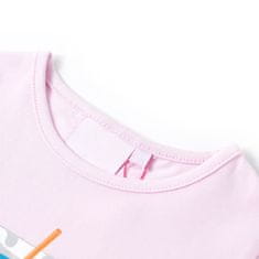 Vidaxl Dětské tričko Ovocný nápoj s brčkem bledě růžové 104