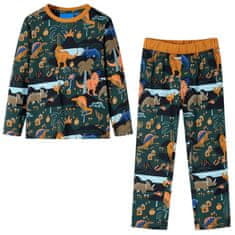 Greatstore Dětské pyžamo s dlouhým rukávem Dinosauři tmavě zelené 92