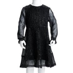 Vidaxl Dětské šaty s dlouhým rukávem černé 104
