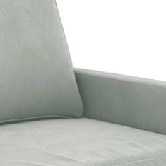 Vidaxl 4dílná sedací souprava s polštáři světle šedá samet