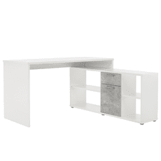 BPS-koupelny PC stůl, bílá / beton, NOE NEW