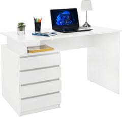 KONDELA PC stůl, bílá, HANY NEW