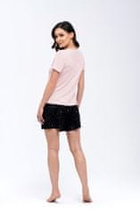 Babell Dámské pyžamo KOI set horní díl šortky růžová černá XL