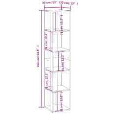 Vidaxl Rohová skříňka betonově šedá 33x33x164,5 cm kompozitní dřevo