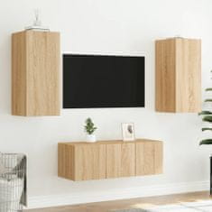 Vidaxl 4dílná obývací stěna s LED dub sonoma kompozitní dřevo