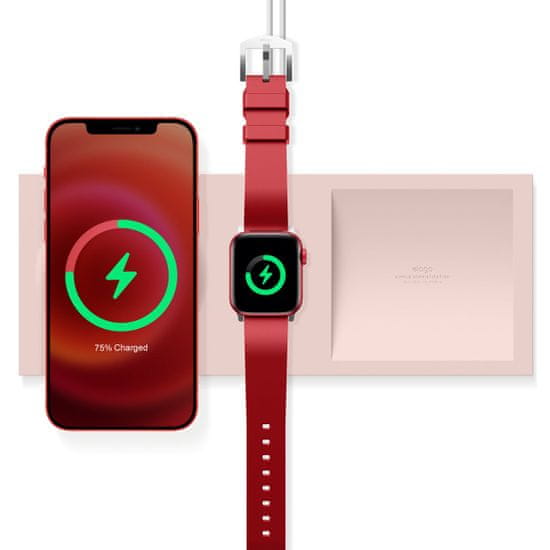 Elago Silikonový organizér 3 v 1 pro Iphone 12 a Apple Watch, růžový