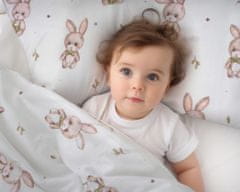 Baby Nellys Povlečení do postýlky, bavlna, 2D sada, Zajíčci - bílá, 135 x 100 cm