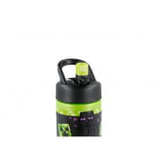 Stor Plastová láhev s výsuvnou brčkom MINECRAFT, Tritan 410ml, 40401